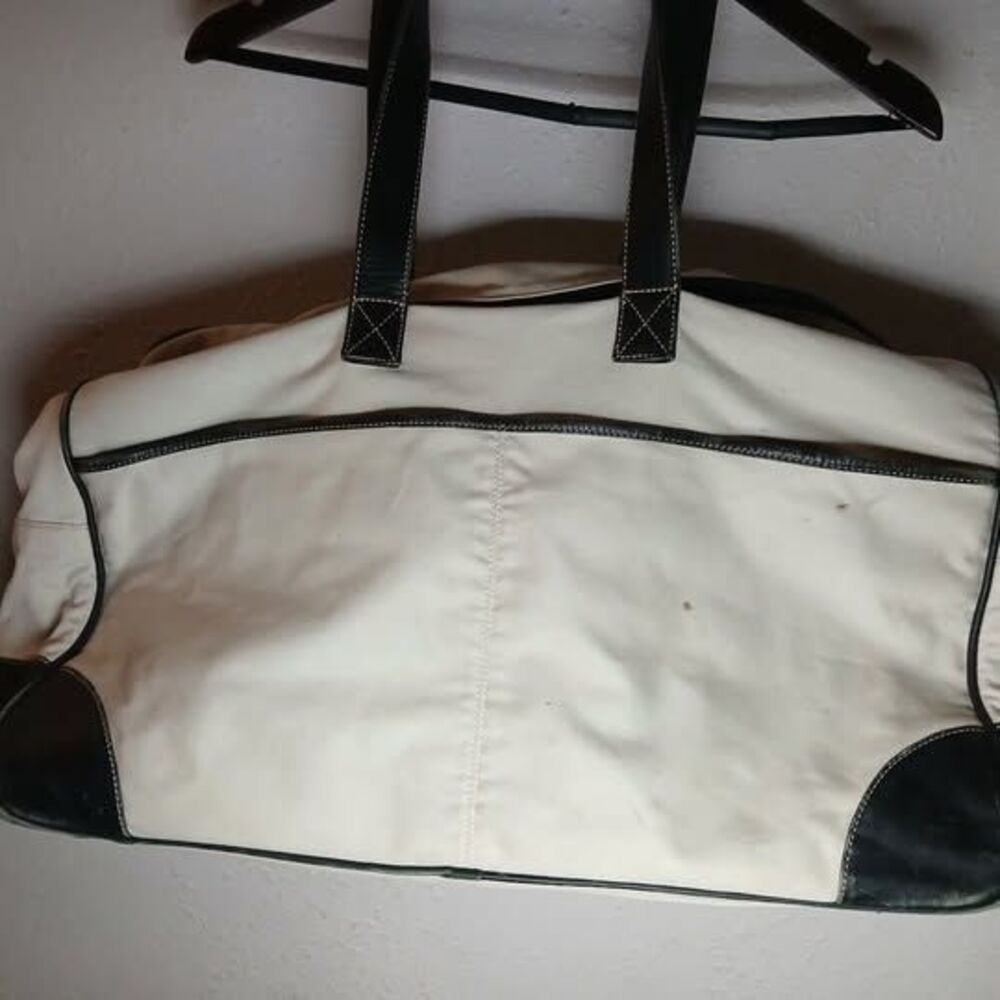 Vintage Canvas Leather Country Road Duffel Bag 10" x 23.5" Y2K Pink Cream